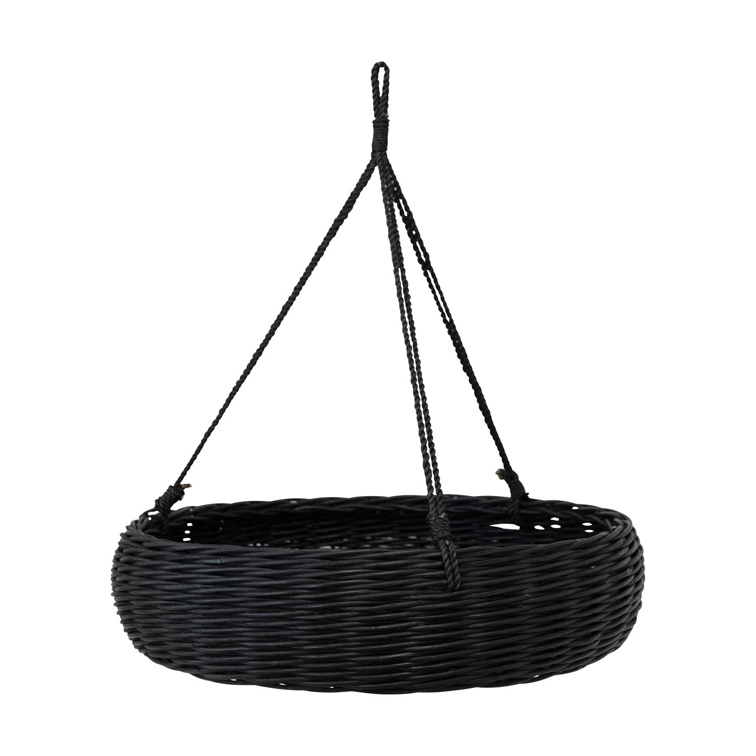 Bayou Breeze HandWoven Hanging Rattan Basket With Jute Rope Hanger