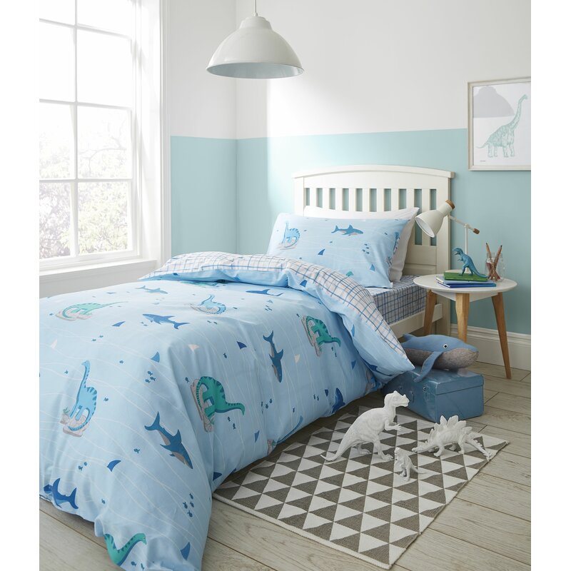 Bianca Dinoshark And Check Duvet Cover Set Wayfair Co Uk