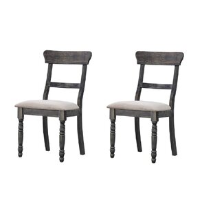 Gillsville Linen Ladder Back Side Chair In Gray (Set Of 2) By Ophelia & Co.