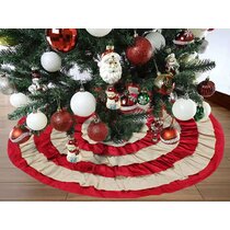 Beaded Christmas Tree Skirt Sapin de Noel Collection Gold Beaded 50 inches Acros 
