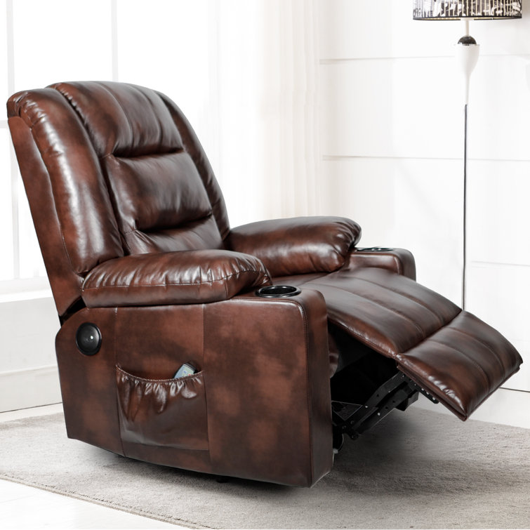 Red Barrel Studio® Latreasa 39'' Wide Faux Leather Manual Recliner with