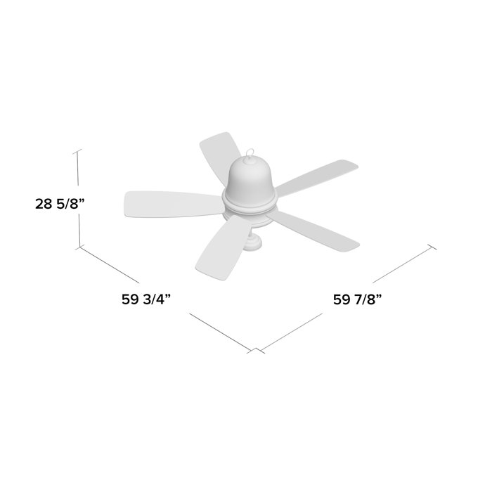 60 Collinson 5 Blade Led Ceiling Fan With Remote Light Kit Included