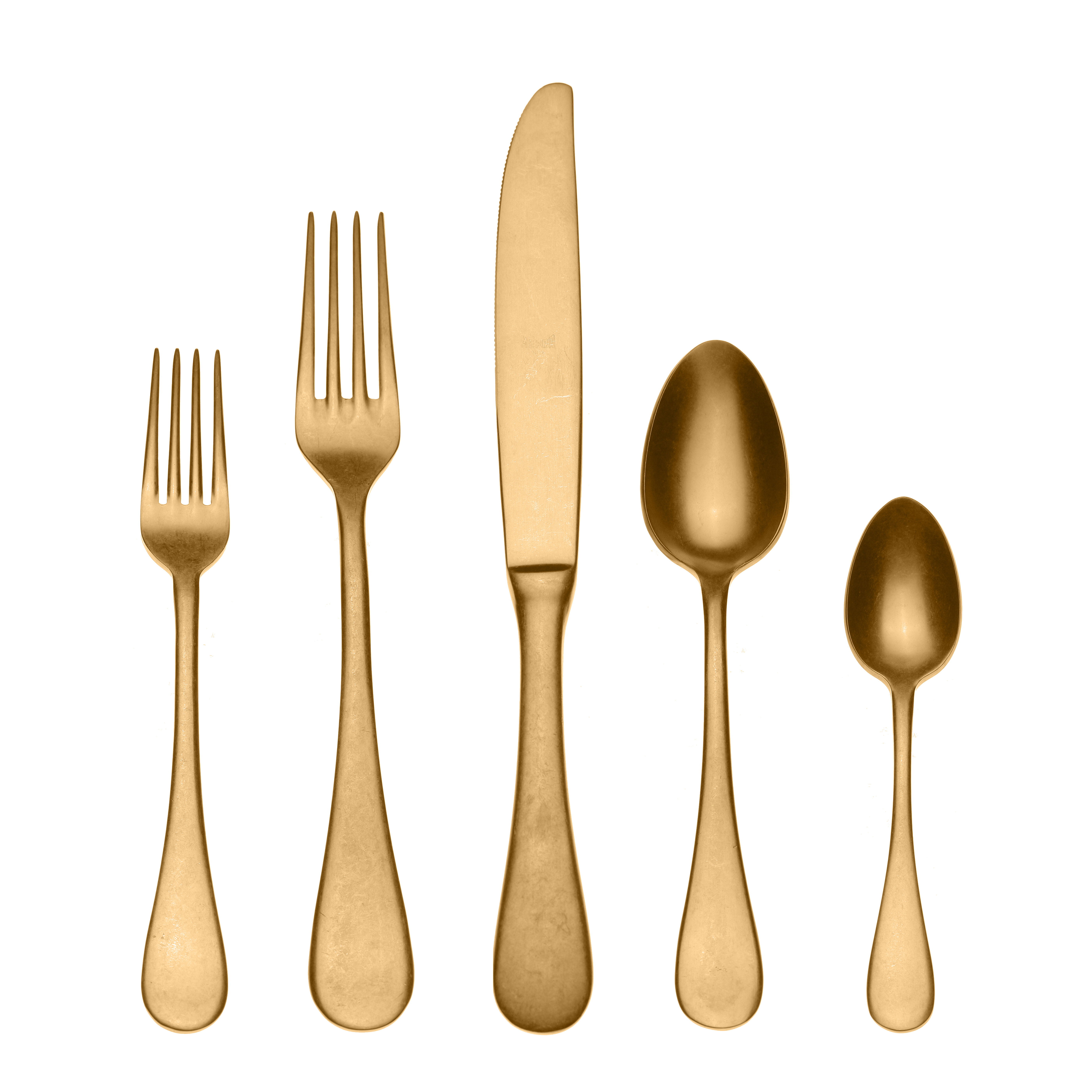 5pc Black Gold Flatware Stainless Steel Dinner Fork Coffee Spoon Kitchen Cutlery 