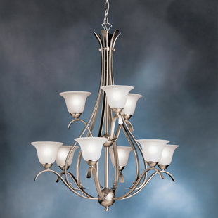 Go to store & view more images Cayman 9-Light Shaded Chandelier by Alcott Hill