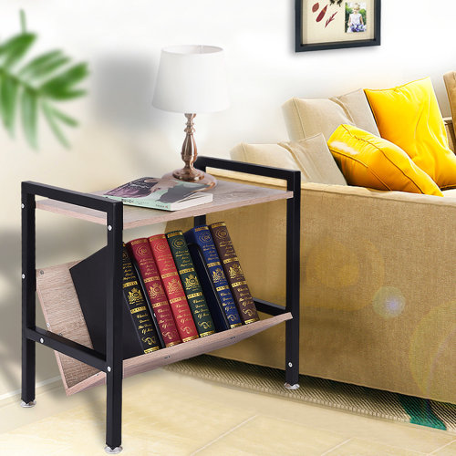 Ebern Designs Ansje Nightstand in Brown/Black