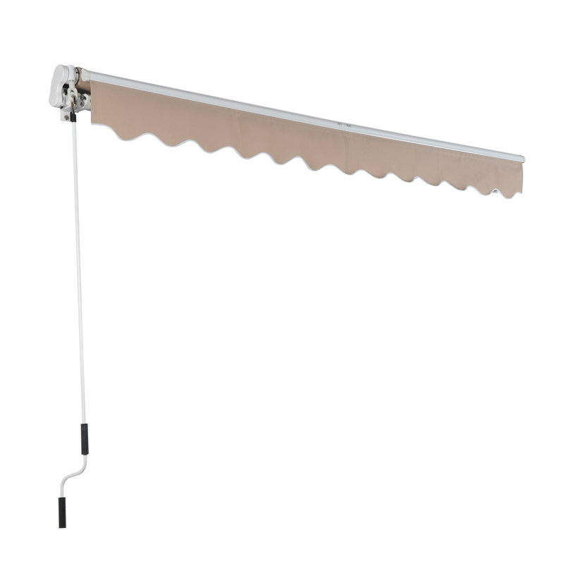 Outsunny 8 W X 10 D Manual Retraction Slope Patio Awning Reviews Wayfair