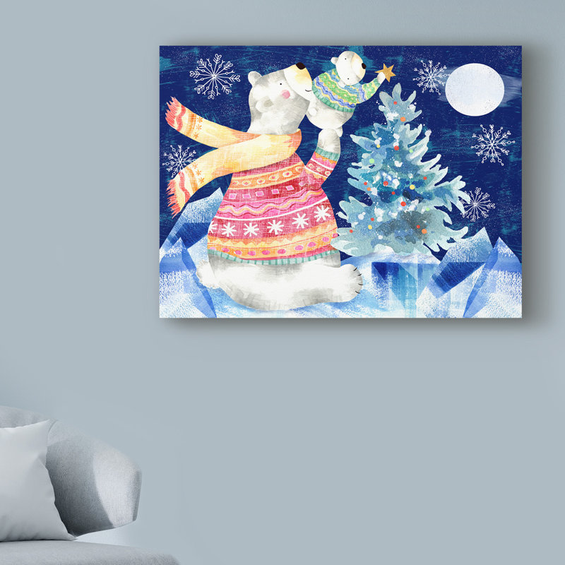 East Urban Home Polar Bear Xmas Acrylic Painting Print On