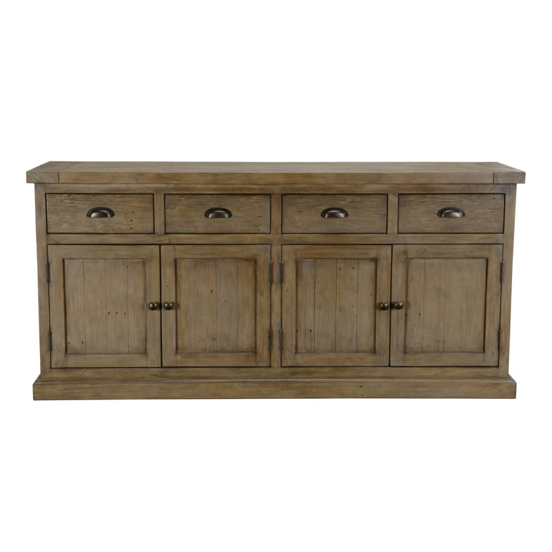 Lark Manor Gertrude 74 Wide 4 Drawer Pine Wood Sideboard Reviews Wayfair
