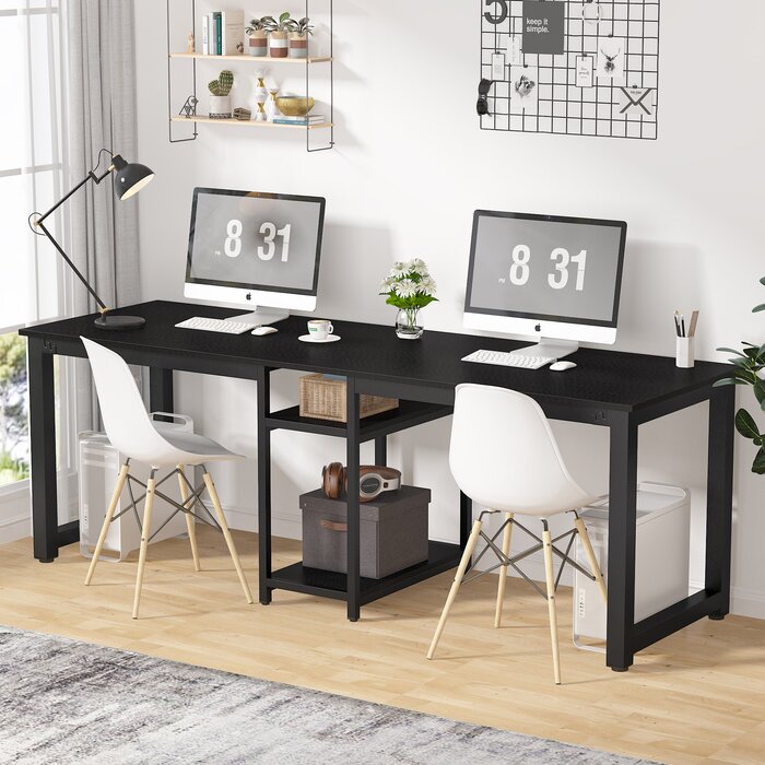 Latitude Run® Glenden Double Workstation Desk & Reviews | Wayfair