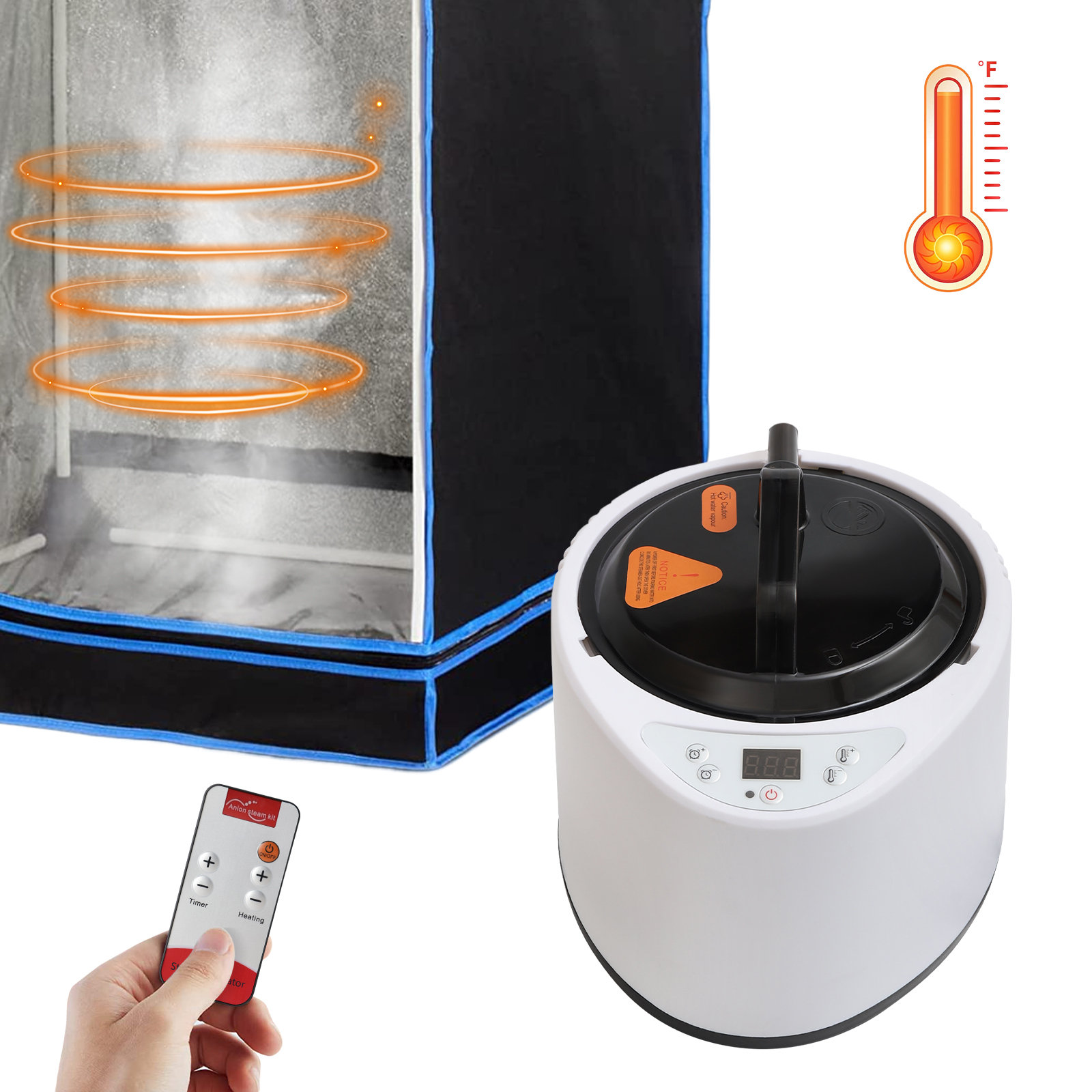 YXSUN 2 Liters Sauna Steamer Portable Steam Generator with Remote