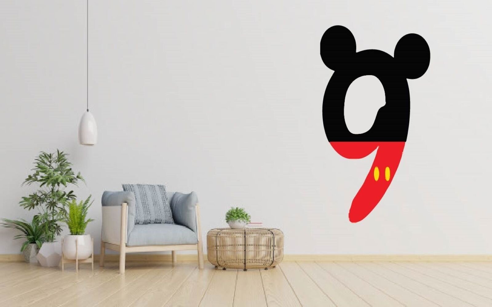 Design With Vinyl Mickey Mouse Number Nine Vinyl Wall Decal Wayfair