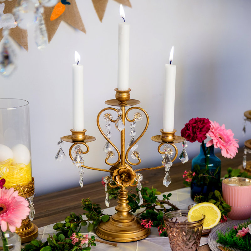 Daina Antique Glass Candelabra