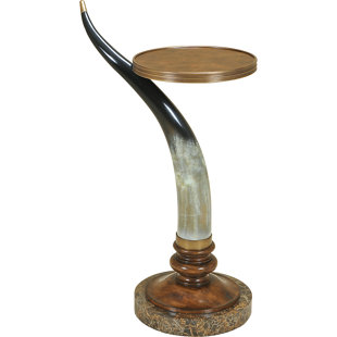 Hand Painted Horn Cast Resin End Table by Maitland-Smith 2019 Sale