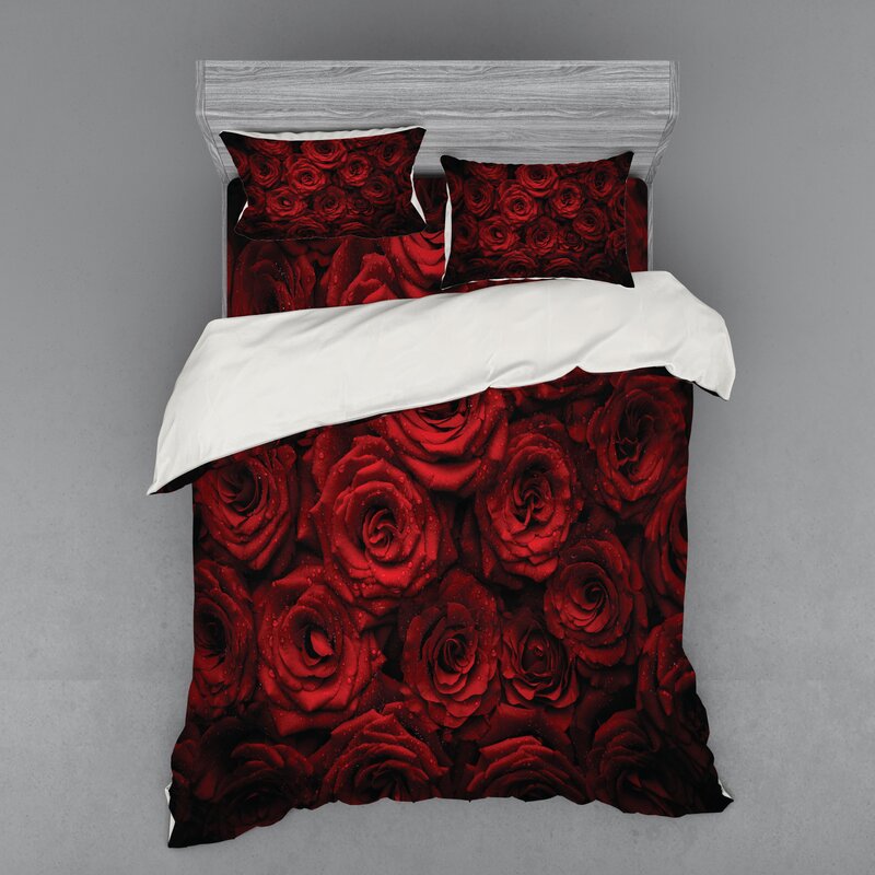 East Urban Home Dark Red Duvet Cover Set Wayfair