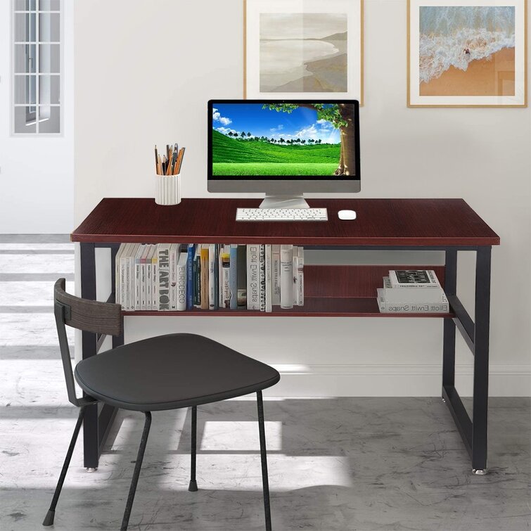 Home Office Computer Desk Desk PC Laptop Study Workstation Table W/Bookshelf