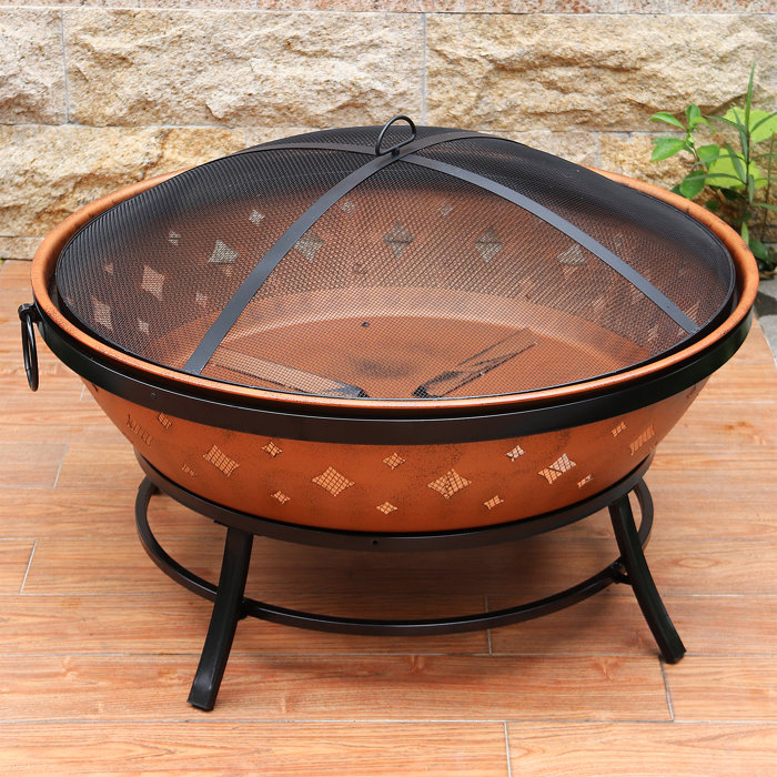 Latitude Run Alfkil Steel Wood Burning Fire Pit Reviews Wayfair