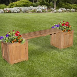 All Cedar Wooden Planter Bench