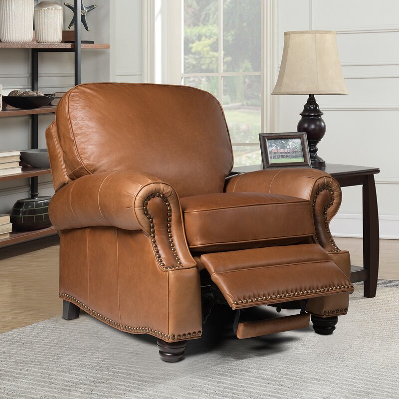 Canora Grey Kevan Leather Recliner Reviews Wayfair