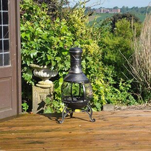 Haman Steel Charcoal/Wood Burning Chiminea By Sol 72 Outdoor