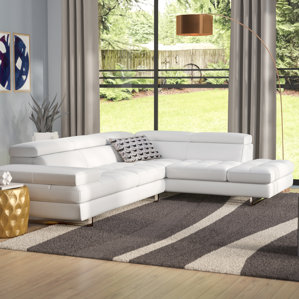 Hugo Leather Reclining Sectional by Wa..