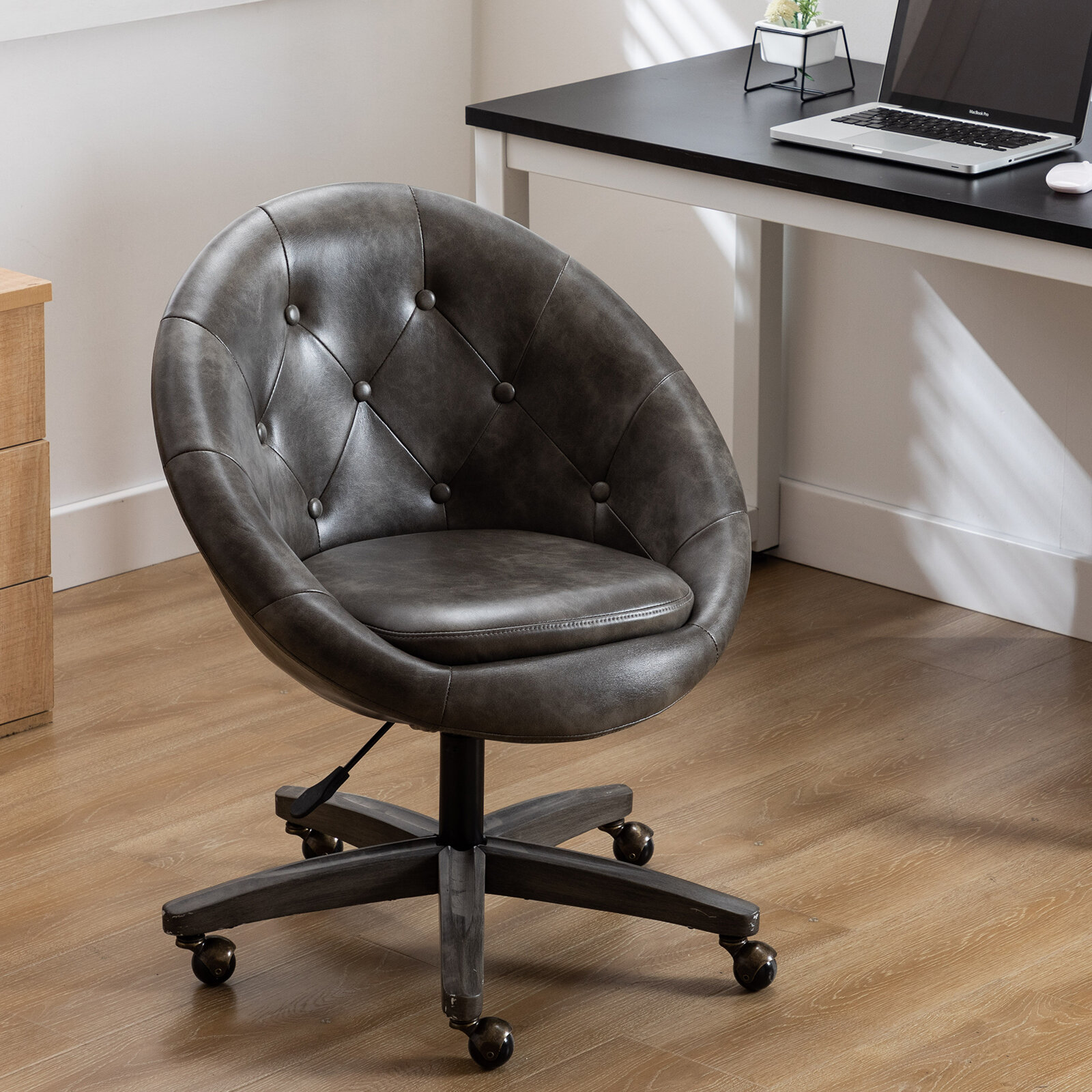 swivel chair wood base