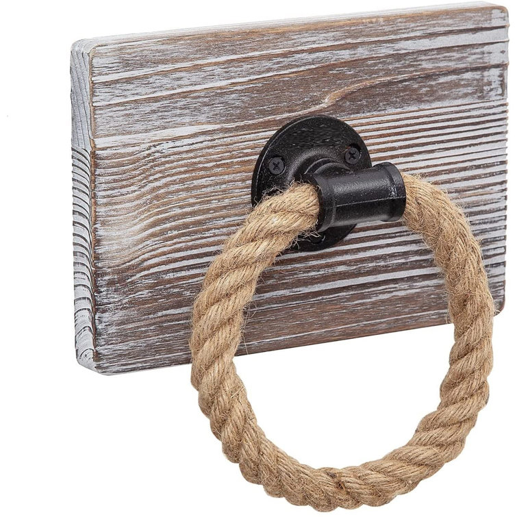 Nautical Towel Ring Rope Towel Ring Industrial Pipe Wall Mounted Rustic Hand 
