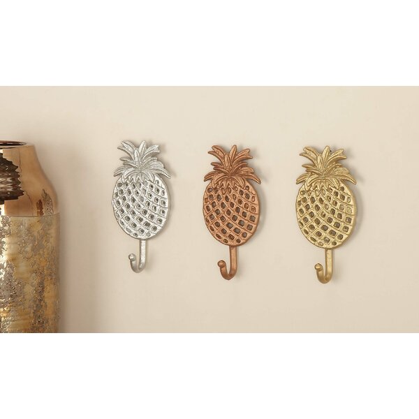 The Bombay Company Brass gold tone Pineapple hook Wall accent Decor Hanging Vtg 