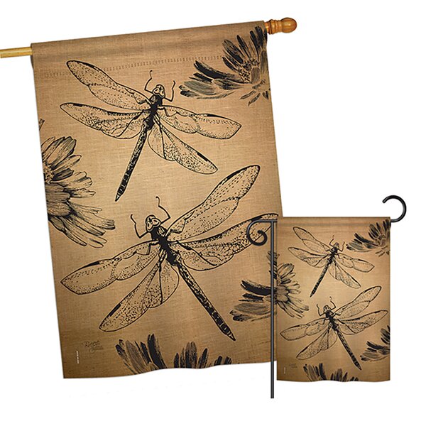 Set of 2 Patriotic Dragonfly and Butterfly Metal Indoor//Outdoor Fence Wall Decor