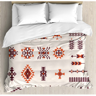 Go to store & view more images East Urban Home Native American Illustration of Aztec Pattern Tribal Geometric Print Duvet Set