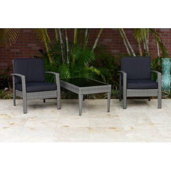 Highland Dunes Depew Outdoor Garden Furniture 4 Piece Rattan Sofa Seating Group With Cushions Wayfair
