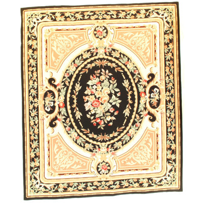 French Aubusson Hand Woven Wool Ivory Area Rug Pasargad Ny