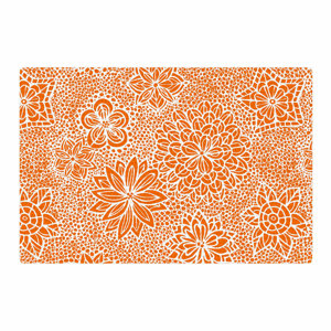 Julia Grifol Garden Flowers Floral Orange Area Rug