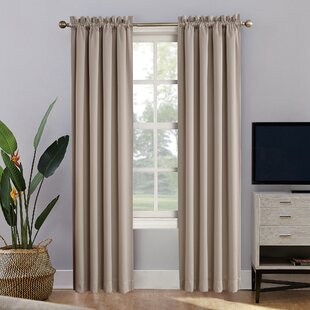 Oslo Blackout Home Theater Grade Solid Blackout Thermal Rod Pocket Single Curtain Panel