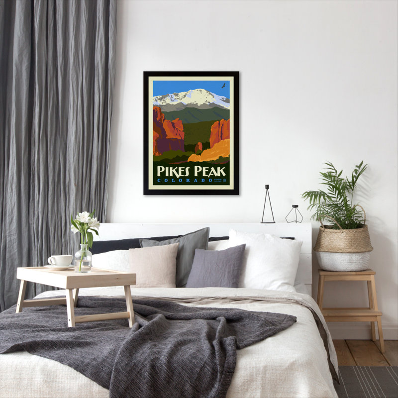 East Urban Home Asa Pikes Peak Framed Vintage Advertisement Wayfair