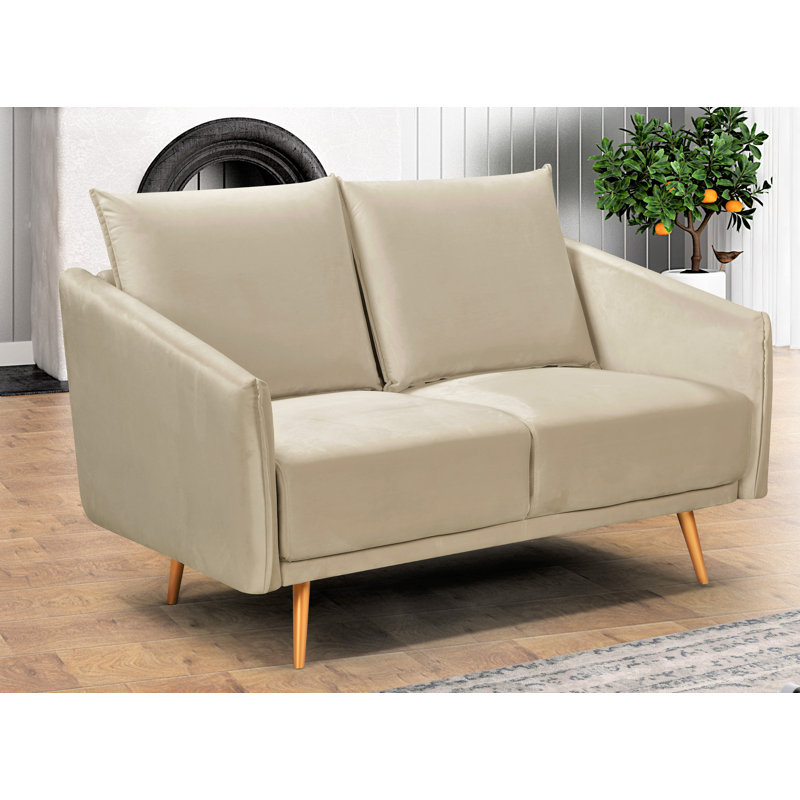 Mercer41 Funon Velvet 44 49 Wide Square Arm Loveseat Reviews Wayfair