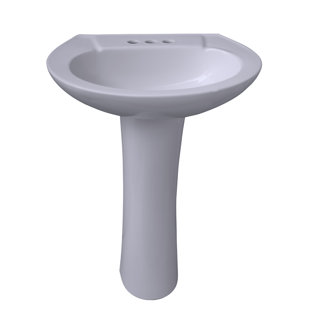 Go to store & view more images Barclay Chelsea 450 Vitreous China Oval Pedestal Bathroom Sink with Overflow