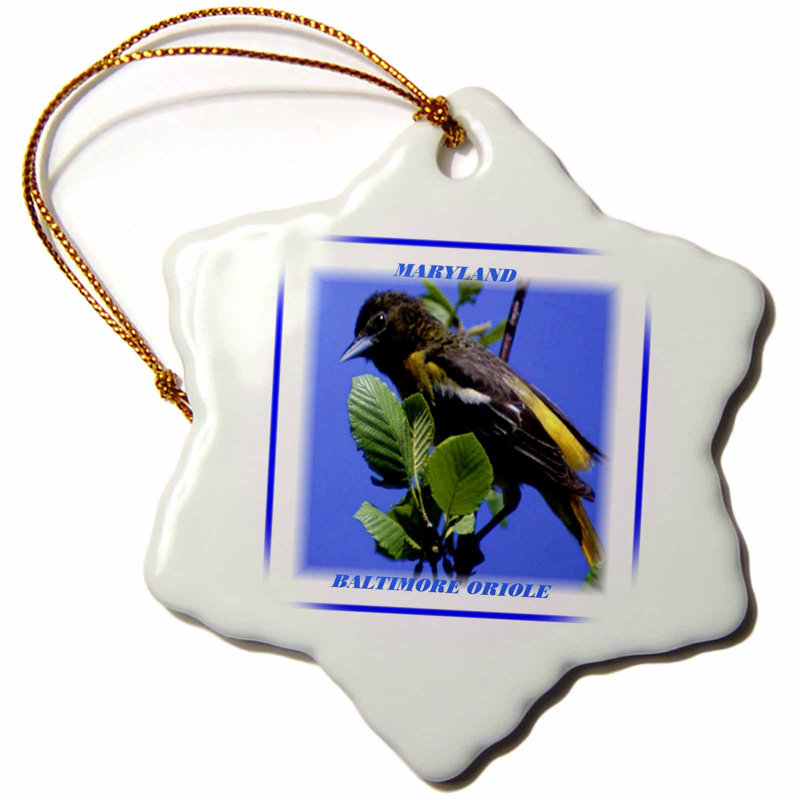 The Holiday Aisle Maryland State Bird Baltimore Oriole Holiday Shaped Ornament Wayfair
