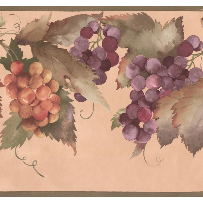 York Wallcoverings Pear And Grapes On Vine Wide 15 L X 10 5 W