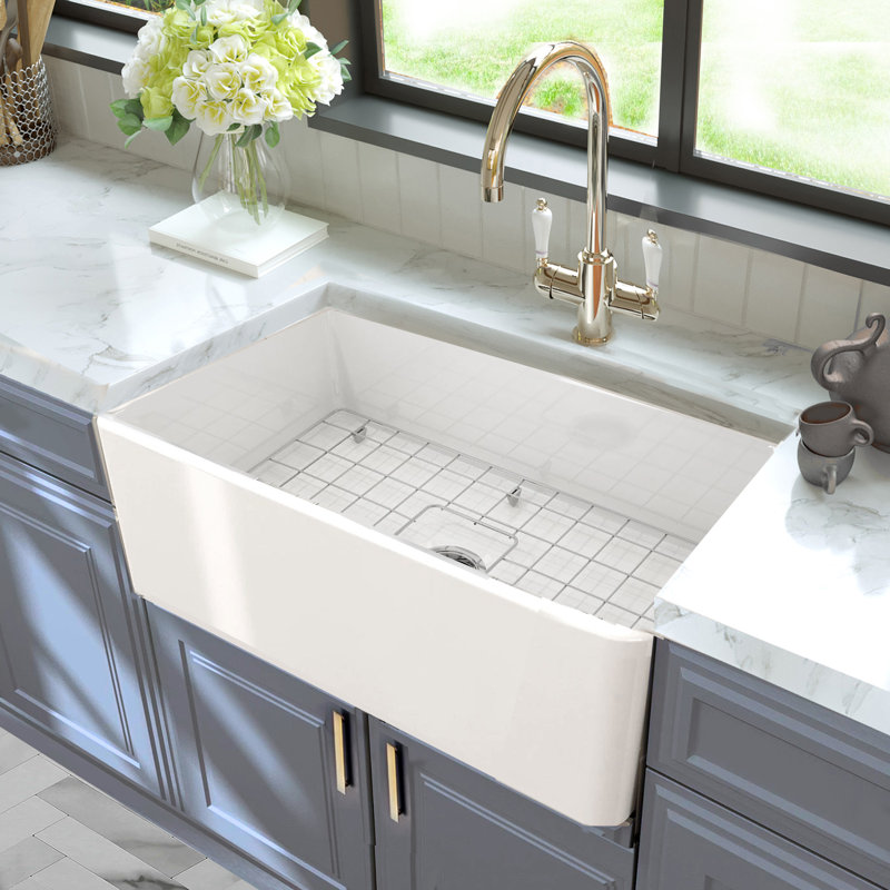 Nantucket Sinks Cape 30 L X 18 W Farmhouse Kitchen Sink With Basket Strainer Reviews Wayfair