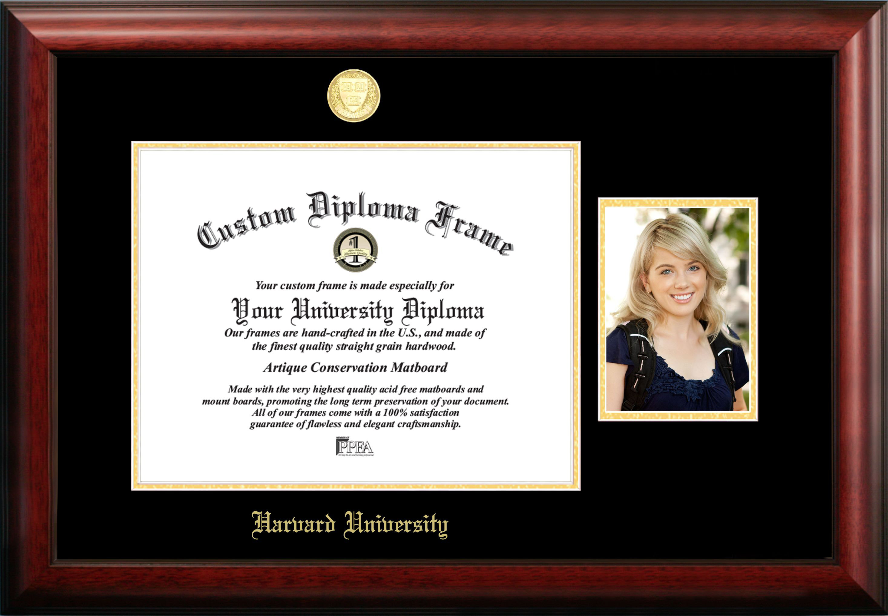 Campus Images Harvard University 14w x 11h Gold Embossed Diploma Frame