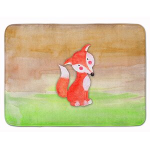 Fox Watercolor Memory Foam Bath Rug