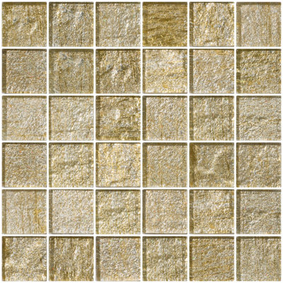 2 X 2 Glass Mosaic Tile Susan Jablon Color Silvergold