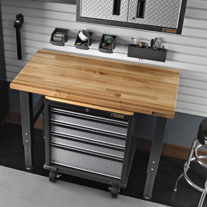 Butcher Block Workbench >> Gladiator Workbenches 48 Adjustable Height Butcher Block Top Workbench Butcher Block Workbench >> Gladiator Workbenches 48 Adjustable Height Butcher Block Top Workbench