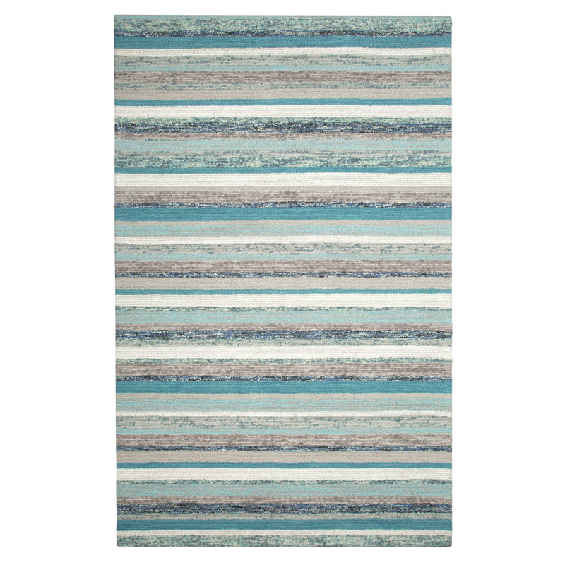 Companyc Fairfield Striped Handmade Tufted Blue Gray Area Rug Wayfair