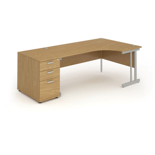 L-Shape Computer Desk Brayden Studio Colour: Walnut, Orientation: Left, Size: 73cmH x 223cm W x 120cmD