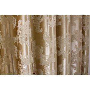 Luxurious Nature/Floral Blackout Thermal Grommet Single Curtain Panel