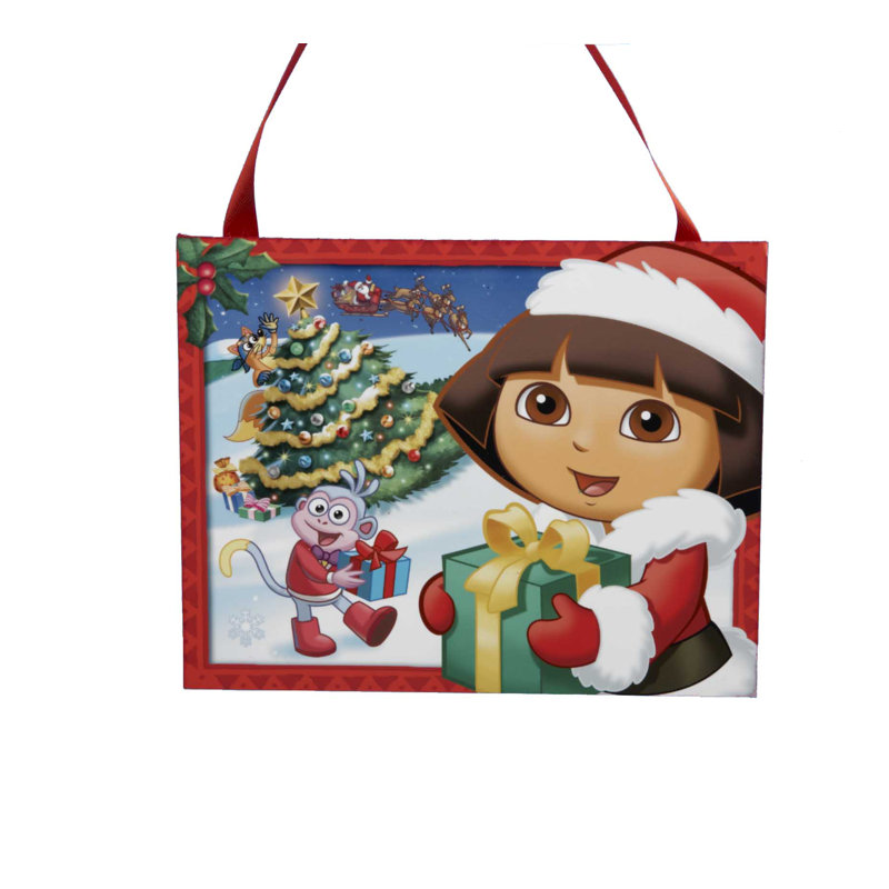 Kurt Adler Dora The Explorer Wooden Holiday Plaque Ornament