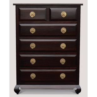 Joni Fine Handcrafted Solid Mahogany Wood Tallboy Dresser by Bloomsbury Market