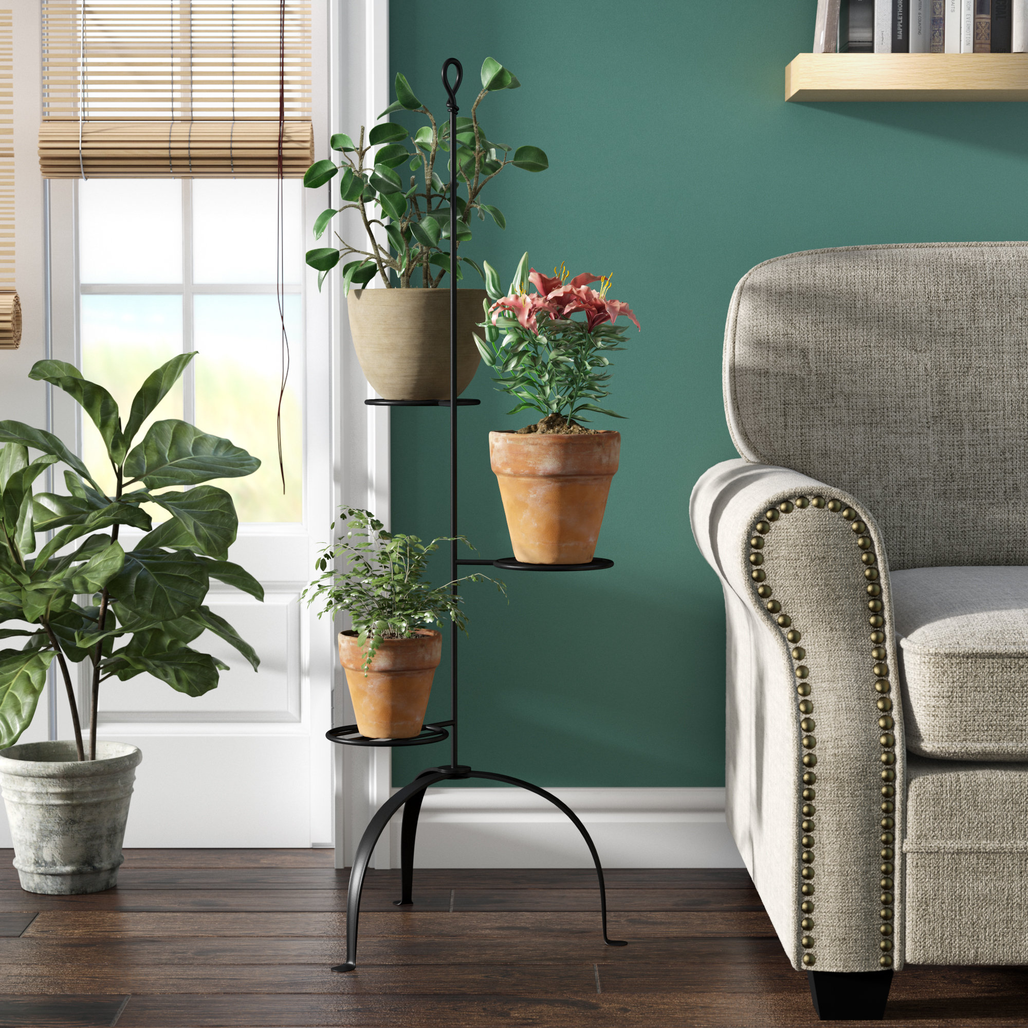 Winston Porter Ruvalcaba Round Etagere Plant Stand Reviews Wayfair Winston Porter Ruvalcaba Round Etagere