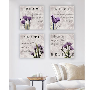 Believe In Your Dreams Quote Print Poster Rose Gold Wall Art 